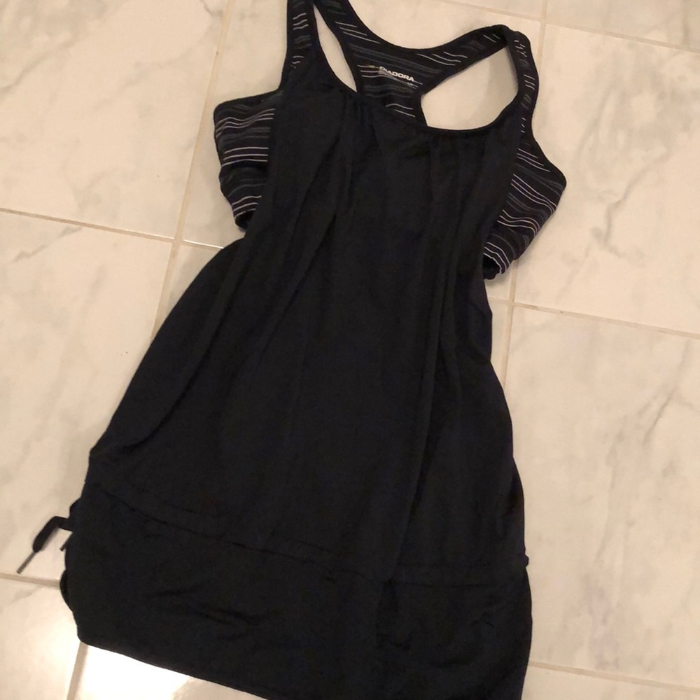 Diadora black tank w/ built in bra &open sides.EUC